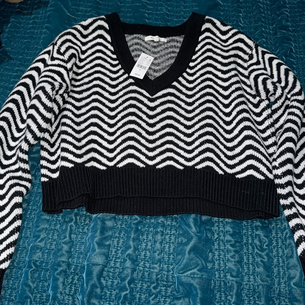Size M - Brand new Pacsun Black/White V-neck Sweater